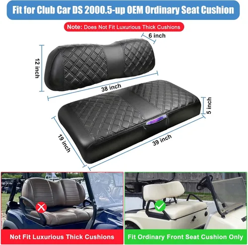 Miniatura 2 de MOSNAI Club Car DS 2000.5 - Fundas de asiento para carrito de golf para Club Car DS OEM asiento ordinario, funda de asiento delantero con diseño