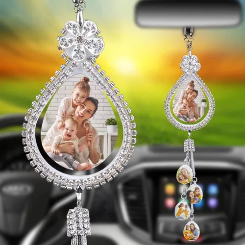 Miniatura 10 de Colgante de coche personalizado con foto, accesorios personalizados para coche, decoración cubo colgante