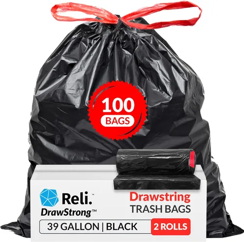 Miniatura 8 de Reli. Bolsas de basura con cordón de 2 a 4 galones, 250 unidades, 18 x 20 pulgadas, bolsas de basura pequeñas de 4 galones, asas con cordón, forros