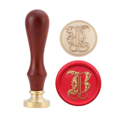 Miniatura 7 de Yoption Sello de cera del alfabeto gótico vintage, sello de cera, sello de cera para tarjeta de Acción de Gracias, sobre, envoltura de regalos