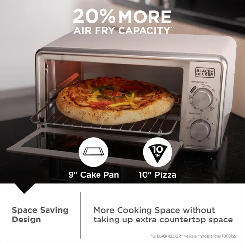 Miniatura 5 de BLACK+DECKER Crisp N Bake™ PRO - Horno tostador digital de 4 rebanadas, 5 funciones de cocción, horno de encimera de convección, se adapta a pizza