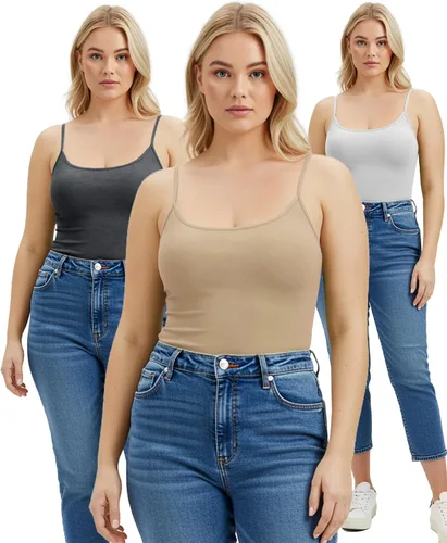 Miniatura 69 de Emmalise Camisola larga casual básica para mujer, con tirantes ajustables, top en capas