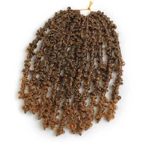 Miniatura 48 de ZRQ Butterfly Locs Cabello de Ganchillo Corto 6 Paquetes Negro Cabello Bob de Ganchillo 8 Pulgadas Locs Sintéticos Desordenados Desgastados Trenzas