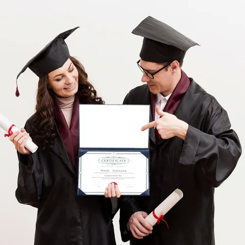 Miniatura 6 de Funda para diploma de 8.5 x 11 pulgadas, certificado acolchado de cuero sintético de graduación (negro)