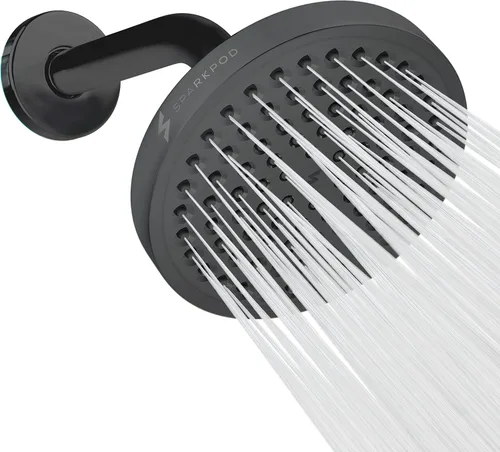 Miniatura 9 de SparkPod Cabezal de ducha de lluvia de alta presión de 6 pulgadas con brazo de ducha de 9 pulgadas, lluvia de alta presión, aspecto moderno de lujo