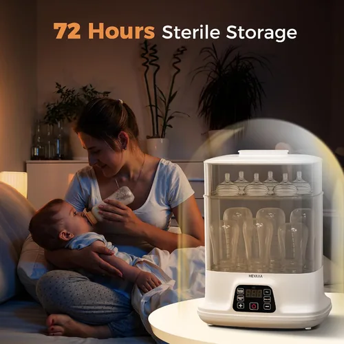 Miniatura 4 de HEYAXA Steri-lizer y secadora para biberones, 10 botellas de gran capacidad, vaporizador eléctrico 4 en 1 y secadora para todas las botellas, piezas