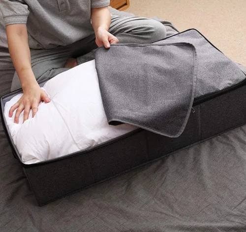 Miniatura 6 de AMJ Cesta de almacenamiento plegable debajo de la cama [2 unidades] con tela duradera para ropa, zapatos, juguetes, mantas, cubos organizadores