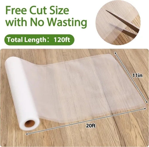 Miniatura 2 de Moretoes Bolsas selladoras al vacío, 6 rollos de bolsas de vacío de 11 pulgadas x 20 pies para almacenamiento de alimentos, rollos de bolsas