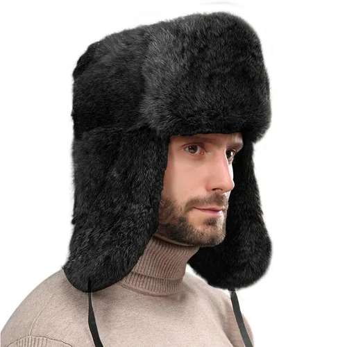 Miniatura 2 de Sombrero de invierno cálido y resistente al viento para hombre, de piel sintética, suave y térmica, para caza, esquí, senderismo, sombrero de nieve