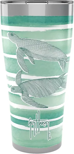 Miniatura 10 de Tervis Traveler Guy Harvey Freeswim Turtle - Vaso aislado de triple pared para viaje mantiene las bebidas frías y calientes, 20 onzas, acero Acero