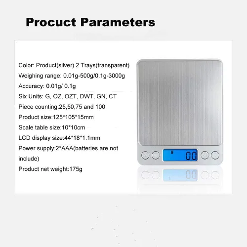 Miniatura 7 de Báscula digital de cocina, báscula de cocina multifunción de acero inoxidable de alta precisión, pantalla LCD retroiluminada, pequeña báscula