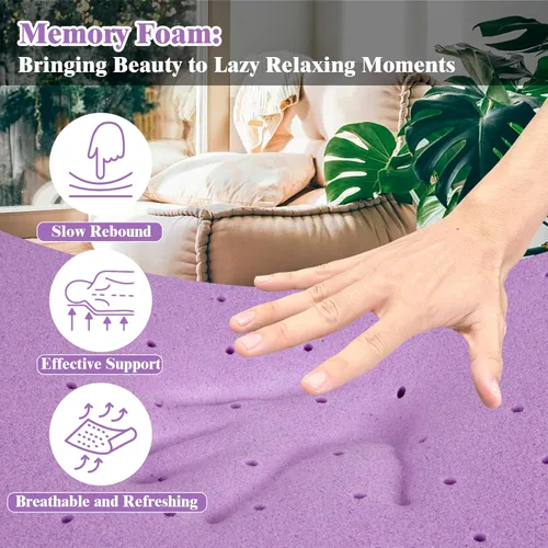 Miniatura 3 de Airensky Cubrecolchón de espuma viscoelástica de gel refrescante de 2 pulgadas, tamaño Queen, certificado CertiPUR-US para cama, alivio de presión
