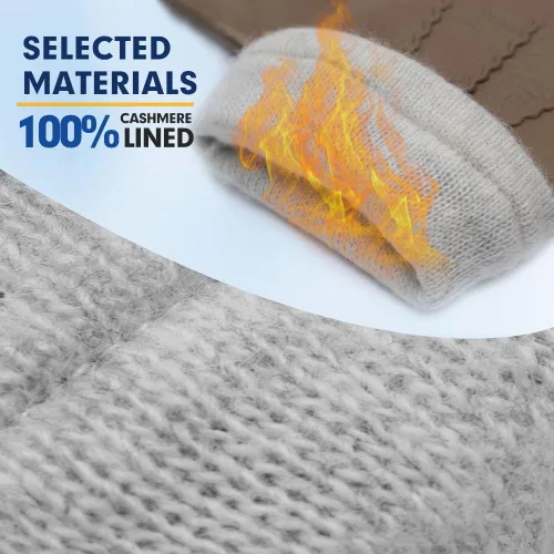 Miniatura 12 de MGGMOKAY Guantes de cuero para hombre, guantes de piel de ciervo suave con forro de cachemira