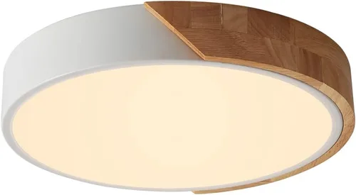 Miniatura 11 de Lámpara de techo LED moderna, 2 paquetes de luces de techo de montaje empotrado de madera, luces de cocina LED y accesorios de iluminación