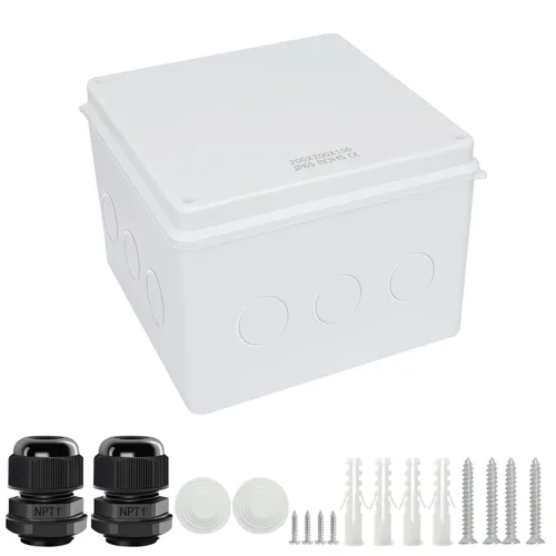 Miniatura 10 de LeMotech - Caja de conexiones, caja eléctrica IP55, resistente al agua, a prueba de polvo, plástico ABS, para proyectos electrónicos, color blanco