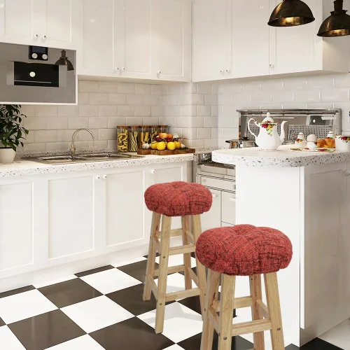 Miniatura 5 de SINOSSO Cojín para taburete de bar moderno de 12 pulgadas de diámetro, diseño entretejido de moda, antideslizante, de silicona, redondo, acolchado