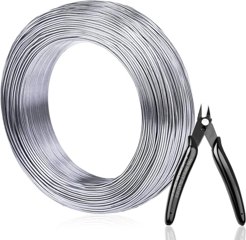anezus - Alambre de aluminio, calibre 18, 328 pies, línea de aluminio flexible para esculpir 0.039 pulgadas (0.039 in) para manualidades, joyería,