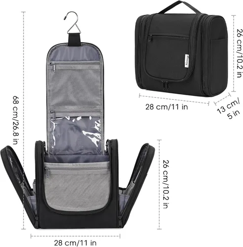 Miniatura 6 de Bolsa de Aseo Colgante Narwey para Mujeres, Organizador de Maquillaje de Viaje, Bolsa de Artículos de Aseo para Cosméticos, Accesorios Esenciales