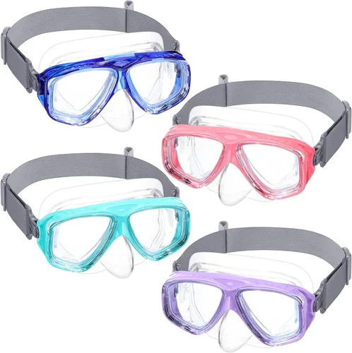 Miniatura 8 de Flutesan Gafas de natación para niños y jóvenes con cubierta para la nariz, correa elástica, máscara de buceo, natación, impermeable, gafas
