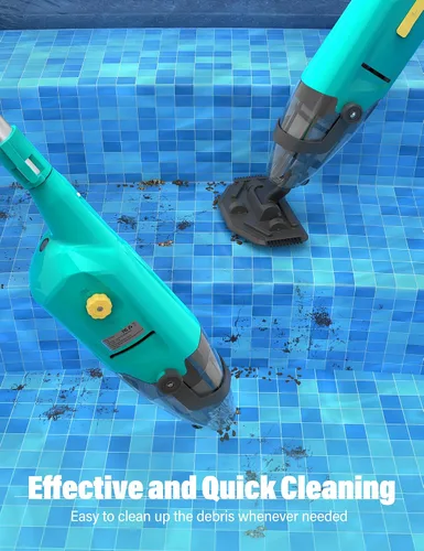 Miniatura 4 de Oxseryn Aspiradora de piscina inalámbrica de mano recargable con 60 minutos de tiempo de funcionamiento, perfecta para piscinas sobre el suelo