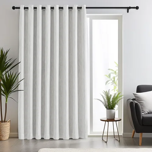 Miniatura 39 de Melodieux Elegantes cortinas opacas de algodón para oscurecer la habitación, para sala de estar, dormitorio, con aislamiento térmico, paneles