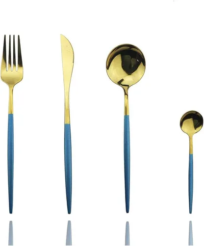 Miniatura 14 de JASHII Juego de cubiertos de 4 piezas de acero inoxidable 304 para el hogar, juego de cubiertos de cocina con espejo, cuchillo pulido, tenedor