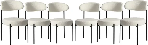 Miniatura 21 de WestinTrends Alexandria Mid-Century - Sillas de comedor redondas tapizadas de sherpa (juego de 2), color gris carbón