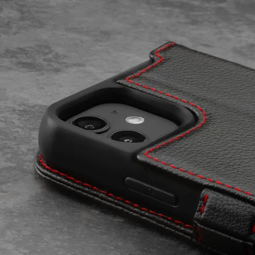 Miniatura 4 de TORRO Funda de cuero compatible con iPhone 12 / iPhone 12 Pro - Funda de piel auténtica tipo cartera con tarjetero y función de soporte (negro)