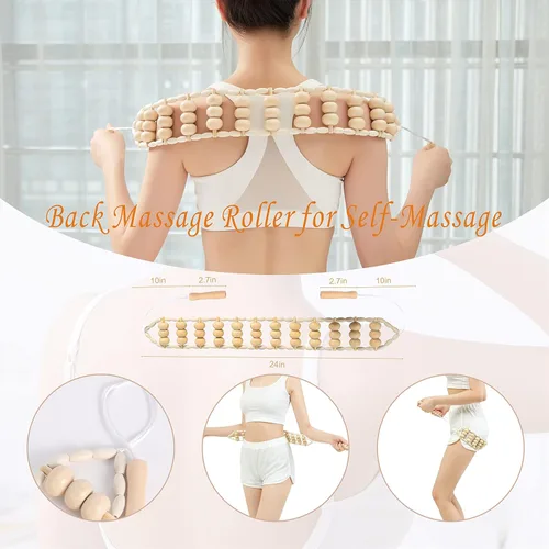 Miniatura 5 de Herramientas de masaje de terapia de madera, kit de maderoterapia, herramientas de escultura corporal para drenaje linfático y anticelulitis.