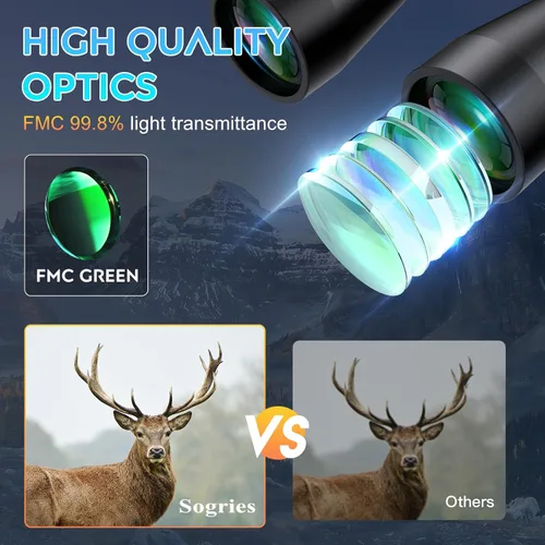 Miniatura 4 de Prismáticos compactos de 20 x 60 para adultos, de alta potencia, impermeables y a prueba de niebla, para observación de aves con visión de poca luz