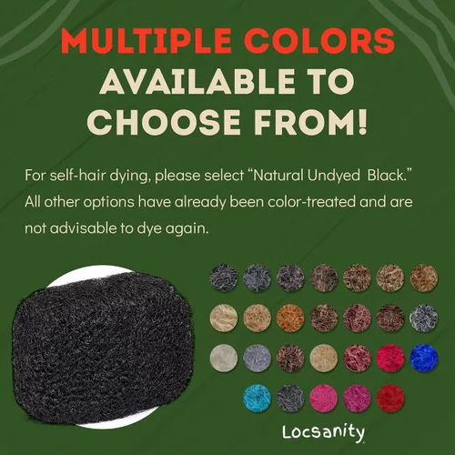 Miniatura 6 de Locsanity Afro Kinky 100% cabello humano natural a granel, cabello trenzado para rastas, reparación de rastas, extensiones de rastas, giros