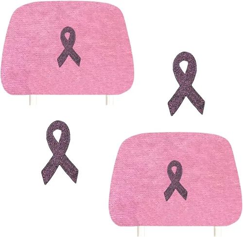 Miniatura 18 de ALLBrand Fundas universales para reposacabezas de asiento de automóvil, camión, con diamantes de imitación, color rosa, paquete de 2