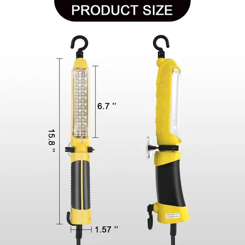 Miniatura 7 de Luz LED de Trabajo con Fuente de Luz LED COB Súper Brillante de 20, Luces de Trabajo Portátiles con Cable con Imán Fuerte, Gancho Giratorio Doble
