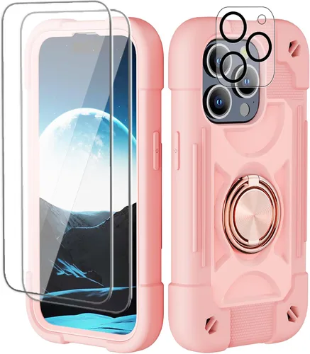 Miniatura 52 de Funda para iPhone 11 de 6.1 pulgadas con soporte de anillo, con 2 protectores de pantalla de vidrio, resistente a los golpes, resistente a