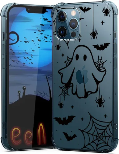 Miniatura 28 de Funda de Halloween para Google Pixel 6A transparente con diseños de murciélagos fantasmas, funda para teléfono para niñas, elegante, delgada, a