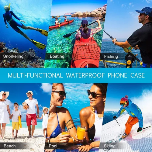 Miniatura 7 de Weewooday Funda impermeable para teléfono celular Ipx8, impermeable, hasta 6.9 pulgadas, para regalos de crucero, playa, piscina, fiesta, natación