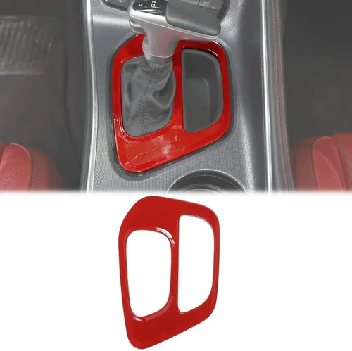 Miniatura 7 de Voodonala para Challenger Cubiertas de panel de cambio de marchas, accesorios decorativos para Dodge Challenger 2015-2022 (rojo)
