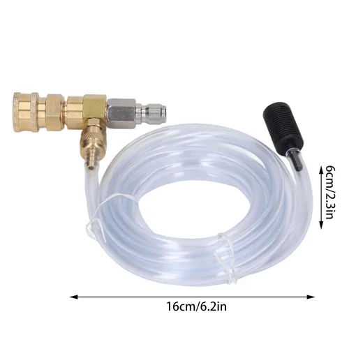 Miniatura 2 de Kit de inyector químico Inyector ajustable aguas abajo con tubo de 9.8 pies para lavadora a presión Accesorios 5000PSI
