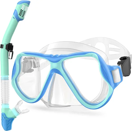 Miniatura 8 de Greatever Snorkeling Gear for Adults, Dry Snorkel Set Panoramic View Snorkel Mask, Anti-Leak Anti-Fog Scuba Diving Swimming Mask with Adjustable