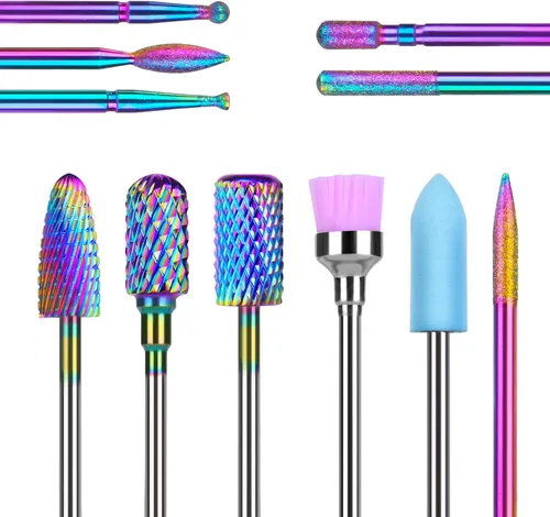 Miniatura 11 de URAQT Juego de brocas de cerámica para uñas, 10 piezas de brocas eléctricas de 3/32 pulgadas, brocas profesionales para pulir cutículas para uñas