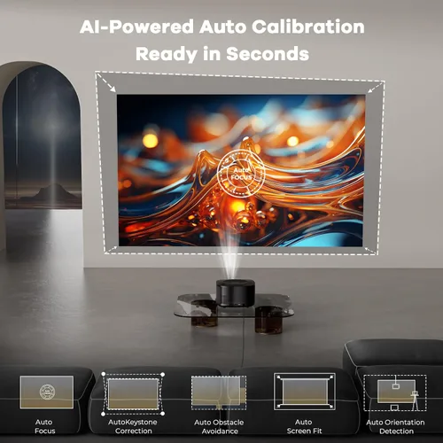 Miniatura 6 de Outdoor-Projector-4K with WiFi and Bluetooth:[3500 Bright/60W Dolby Audio/Official Licensed Apps],Smart-Projector with AI Auto Focus,ONOAYO ONO5Pro