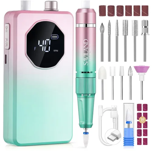 Miniatura 16 de SAVILAND Taladro de uñas eléctrico profesional de 50000 RPM: kit de taladro de uñas portátil 2026 para Nail Tech Arylic Nail Tools Elec