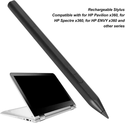 Miniatura 3 de Bolígrafo recargable para HP Pavilion X360 Spectre X360 para X360 con botones personalizables, baja latencia, pluma recargable 4096 presión