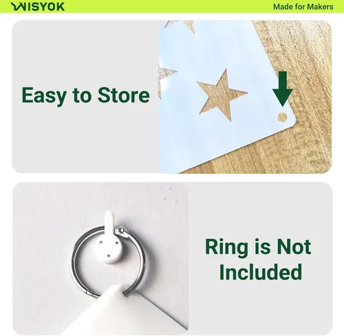 Miniatura 4 de WISYOK 4 plantillas para plantillas de bandera estadounidense de 50 estrellas, 4 tamaños, ideales para diseño de manualidades, proyecto del Día