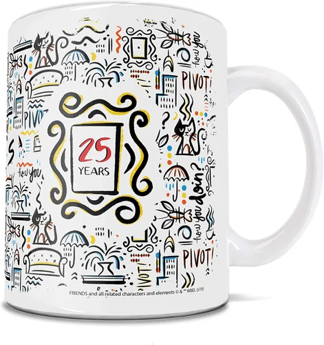 Miniatura 7 de Trend Setters Friends the Television Show – 25 años – Mercancía oficial – Taza de café o té de cerámica blanca de 11 onzas – perfecta para regalar