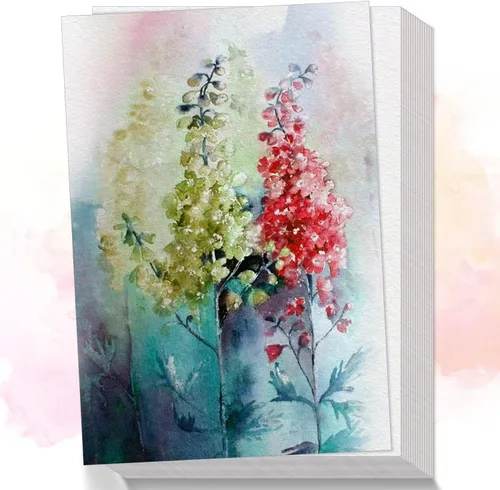 82 hojas de papel de acuarela de 8.11 oz/m²/110 libras de algodón grueso blanco roto, papel de dibujo de acuarela para pintura, obras de arte,