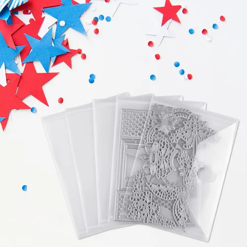 Miniatura 7 de 21 bolsas de almacenamiento transparentes para sellos y troquelados, sobres de almacenamiento para álbumes de recortes, para hacer tarjetas