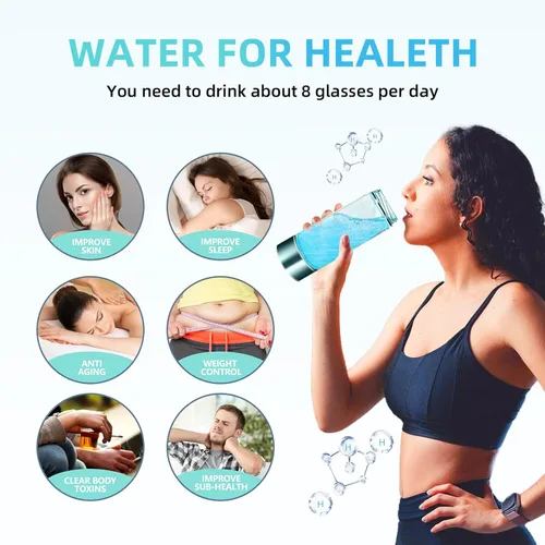 Miniatura 7 de Botella de agua de hidrógeno, generador de agua de hidrógeno Fiudiry mejora la calidad del agua en 3 minutos con tecnología avanzada SPE y PEM