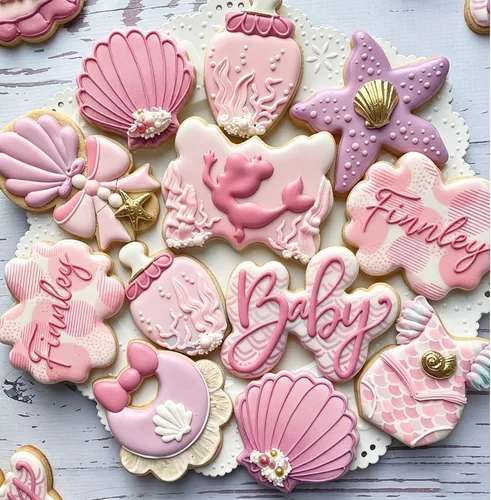 Miniatura 8 de Cortadores de galletas de sirena, cola de sirena, estrellas de mar, conchas de mar de acero inoxidable, formas para hornear, regalo