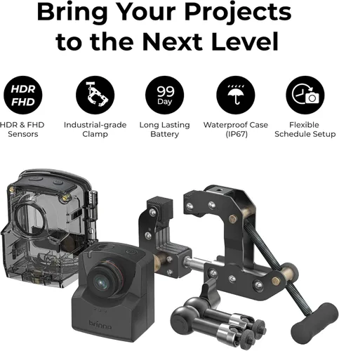 Miniatura 2 de Brinno Paquete de construcción TLC2020, cámaras de lapso de tiempo con carcasa impermeable ATH1000 y abrazadera de montaje ACC1000P – HDR FHD, 2